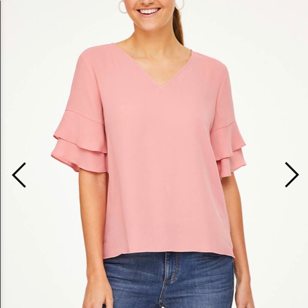 Loft Tiered Bell Sleeve Top